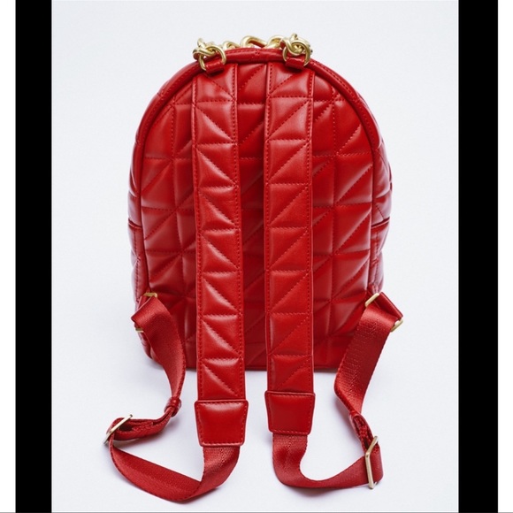 ZARA QUILTED BACKPACK WITH LUG SOLE CHAINS | NWT - Picture 2 of 6